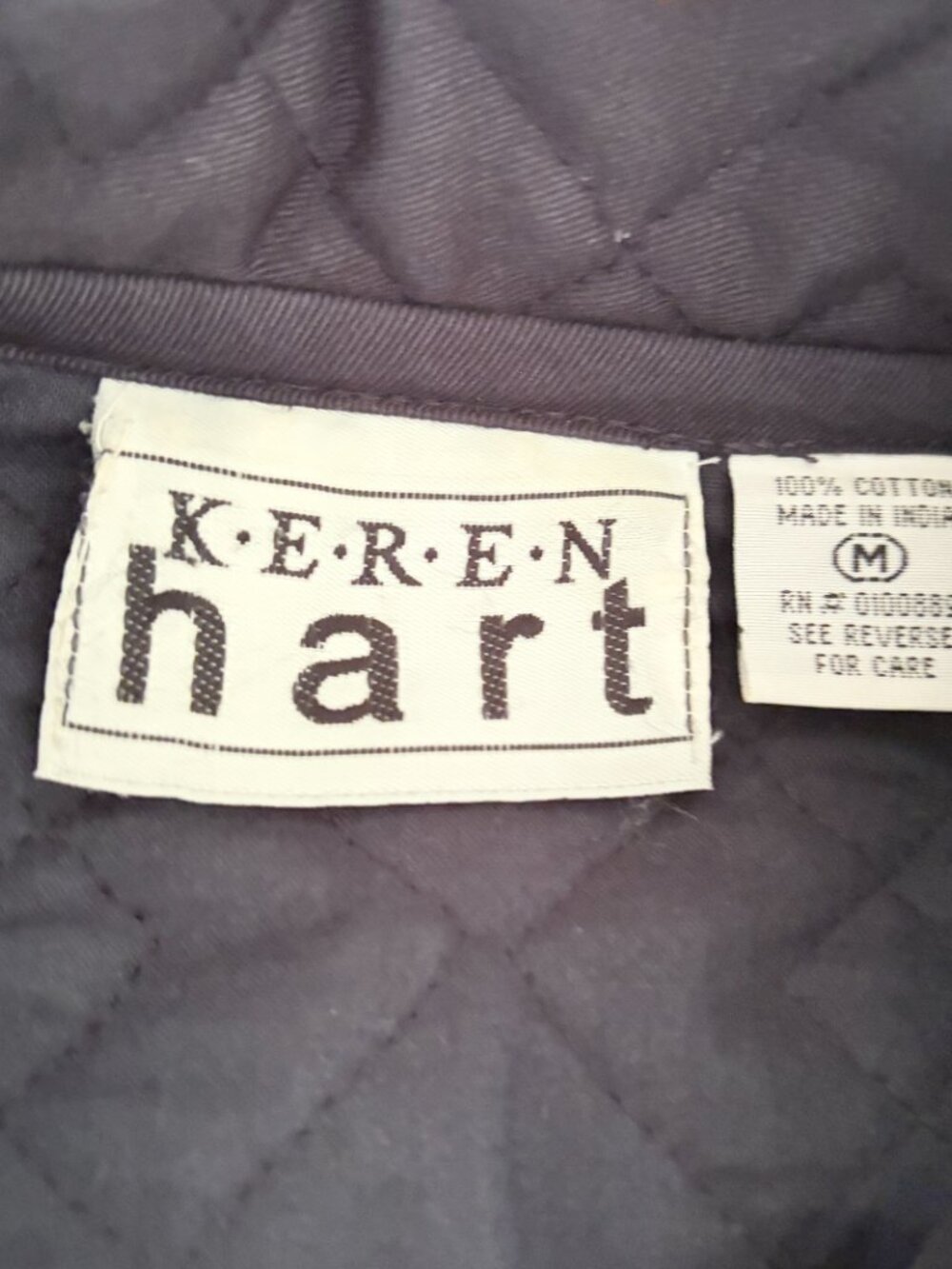 Keren Hart Navy Quilted Jacket Size Medium Vintage - Picture 4 of 6